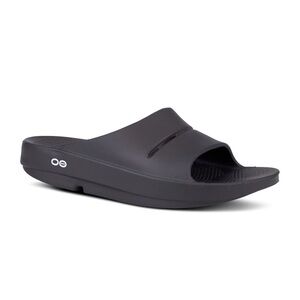 Oofos Black Slide Sandals Size 6 EUC